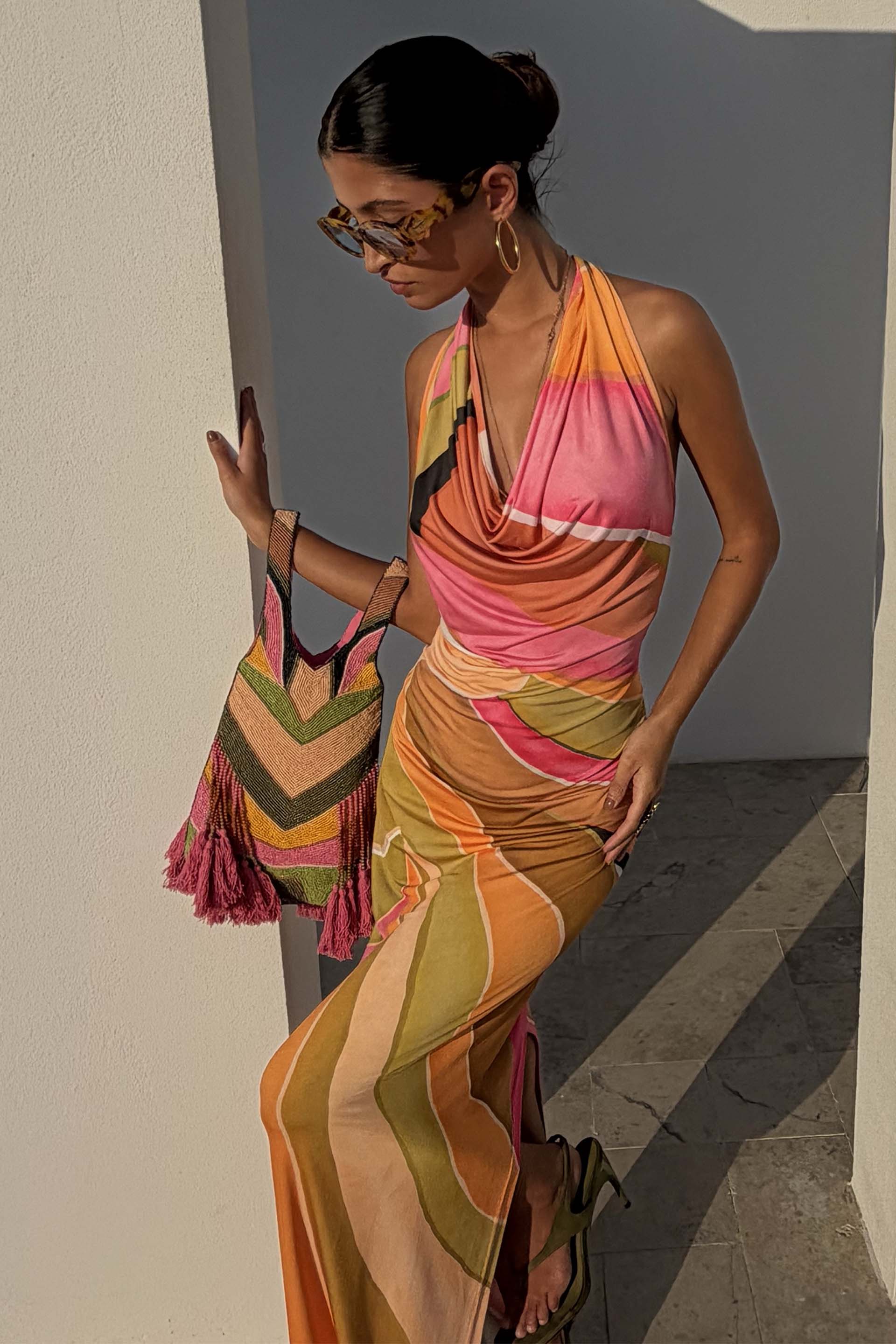 Abstract Beaded Fringe Bag - Image 4