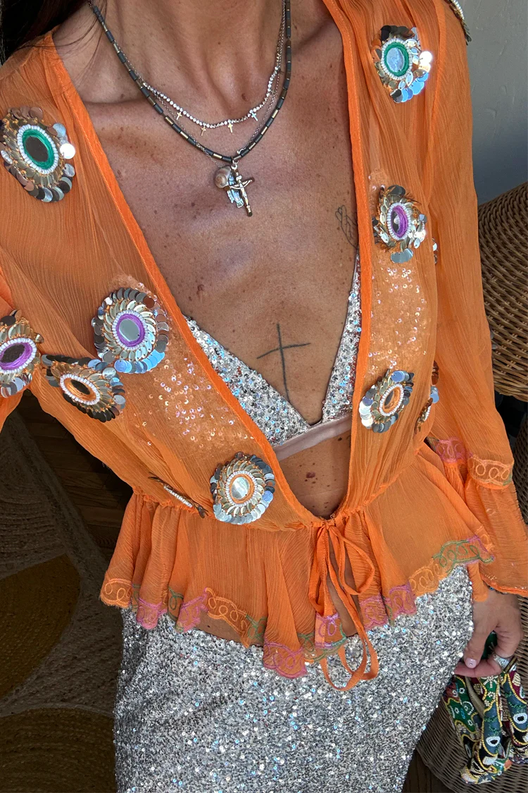 Apricot Embellished Top - Image 5