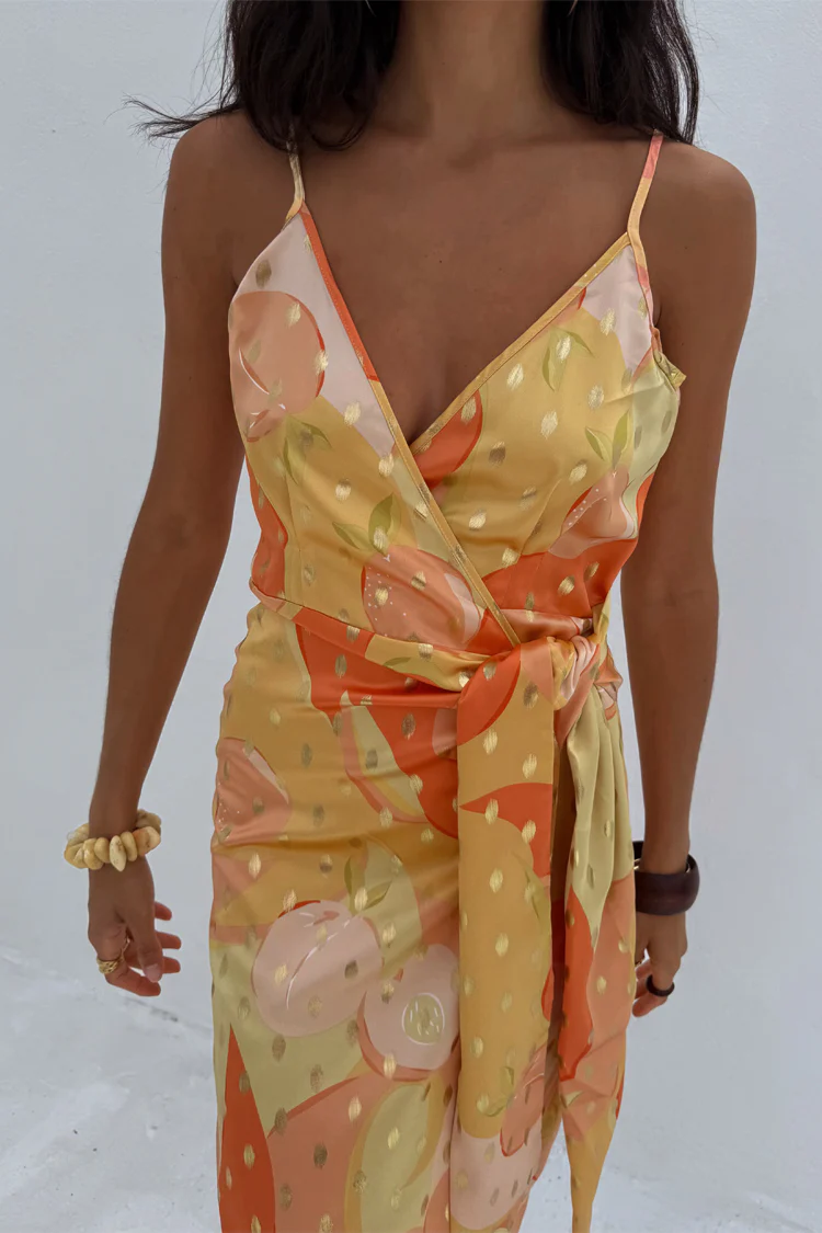 Apricot Strappy Vienna Dress - Image 4