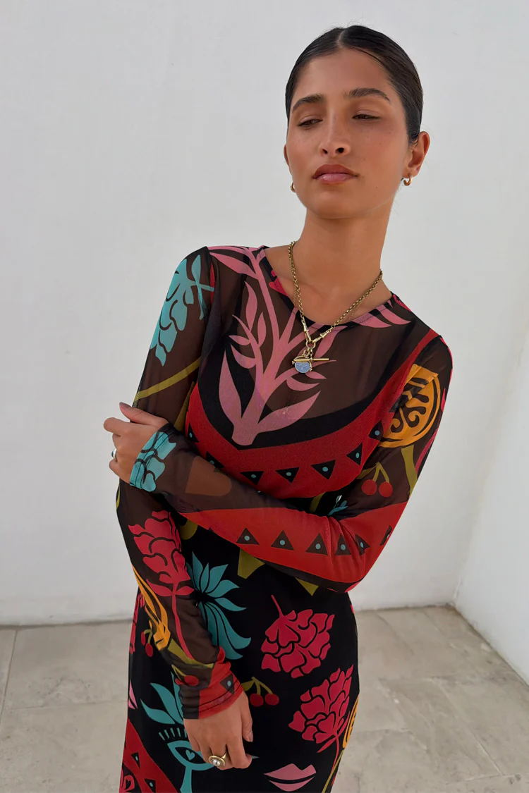 Black Amara Mesh Dress - Image 6