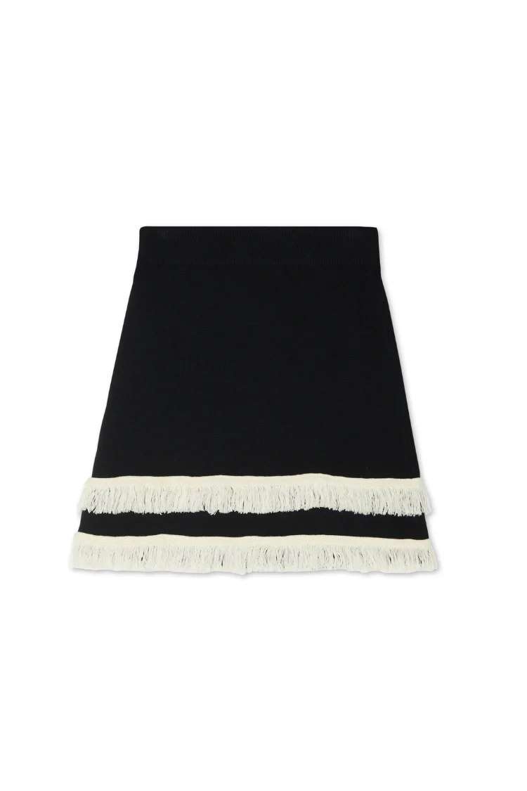 Black and Cream Fringe Jake Skirt - Image 10