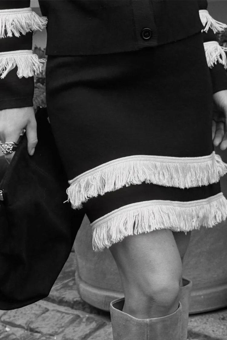 Black and Cream Fringe Jake Skirt - Image 6