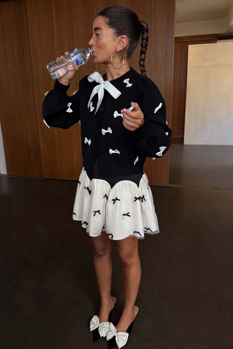 Black Bow Mini Monika Skirt - Image 3