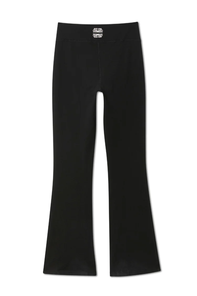 Black Cotton Wide Leg with Ecru Embroidery - Image 11