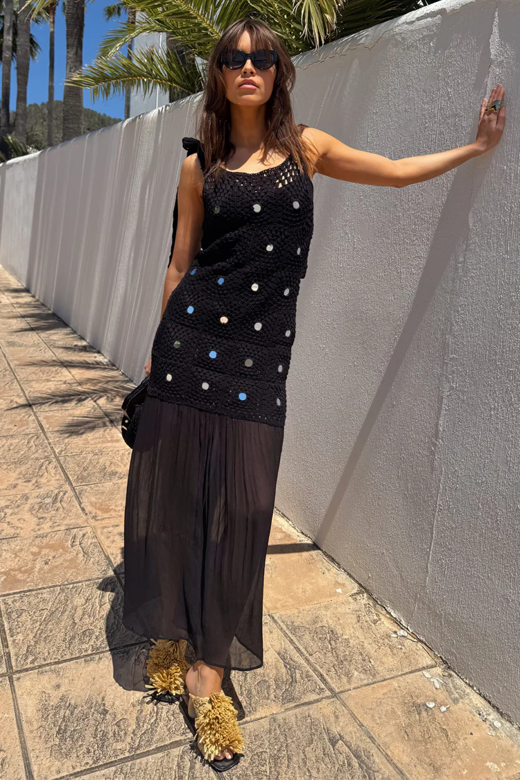 Black Crochet Alicia Dress - Image 3