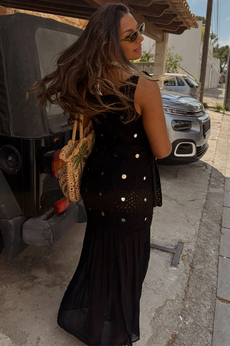 Black Crochet Alicia Dress - Image 5