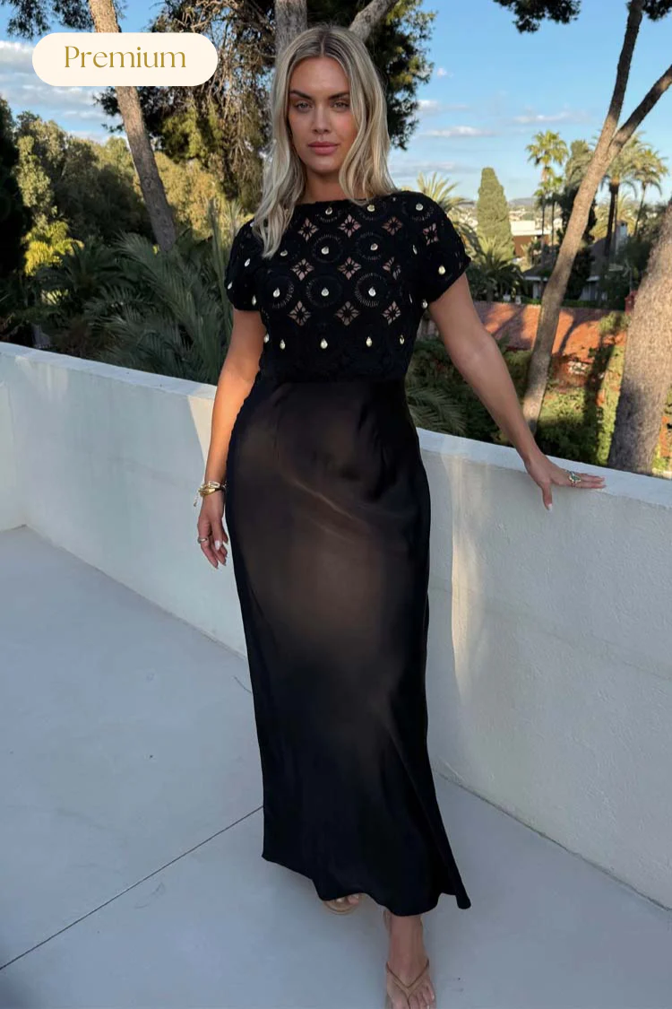 Black Crochet Shell Elodie Dress - Image 5