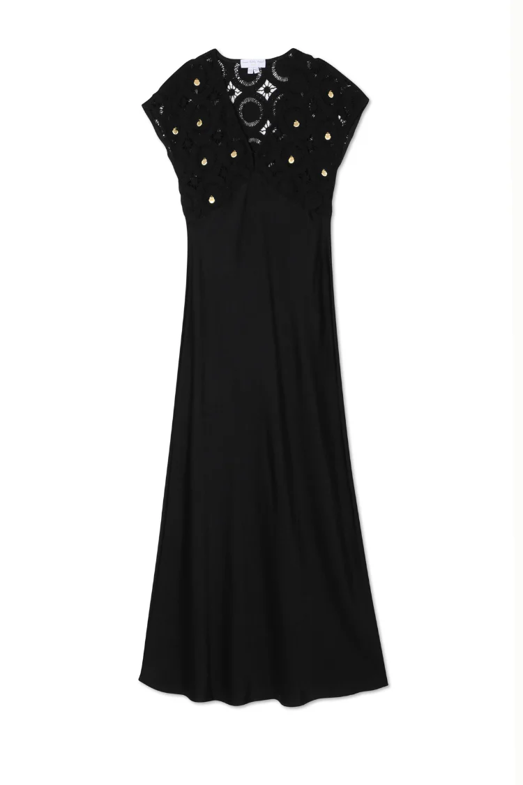 Black Crochet Shell Elodie Dress Petite - Image 12