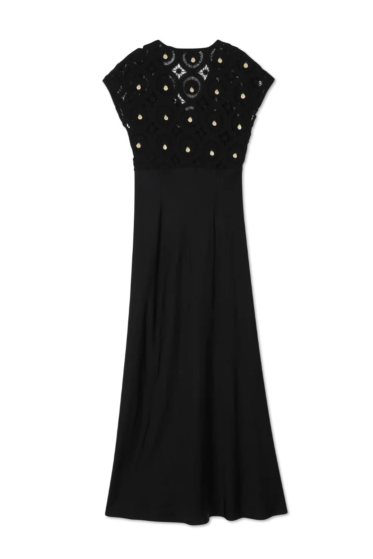 Black Crochet Shell Elodie Dress Petite - Image 13