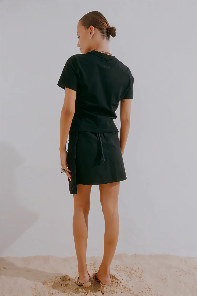 Black Crochet Shell Wrap Skirt - Image 10
