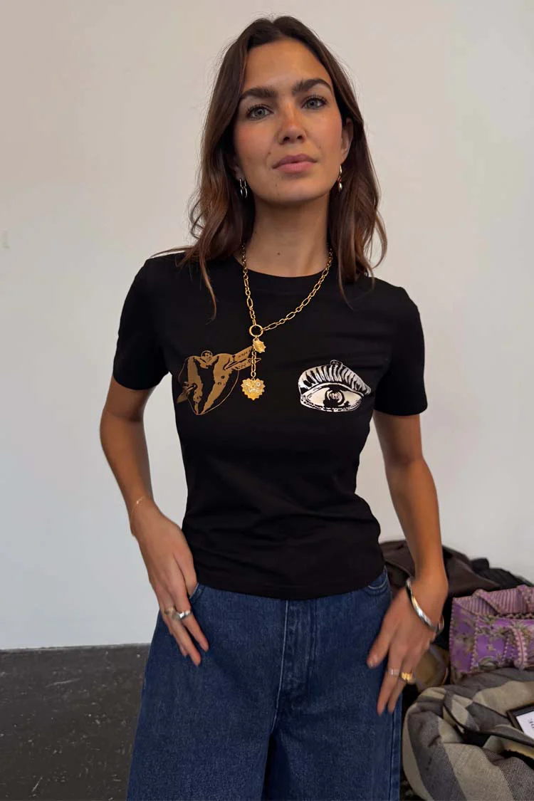 Black Deloris Foil Baby T Shirt - Image 2
