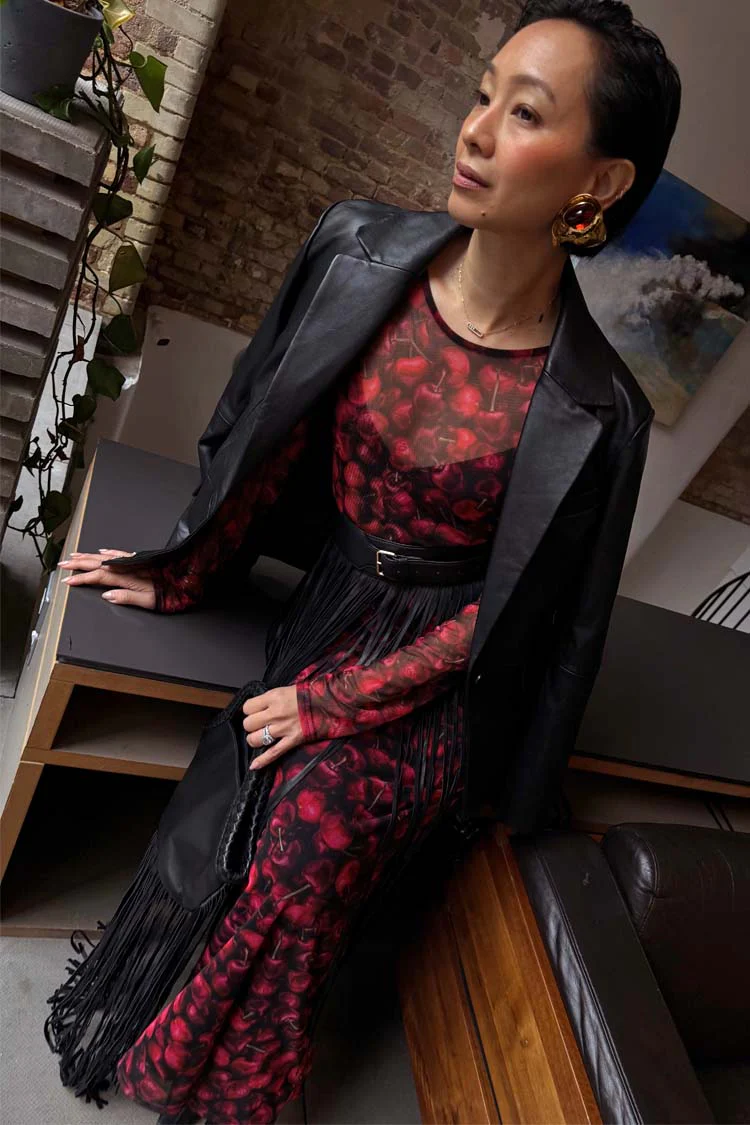 Black Leather Blazer - Image 2