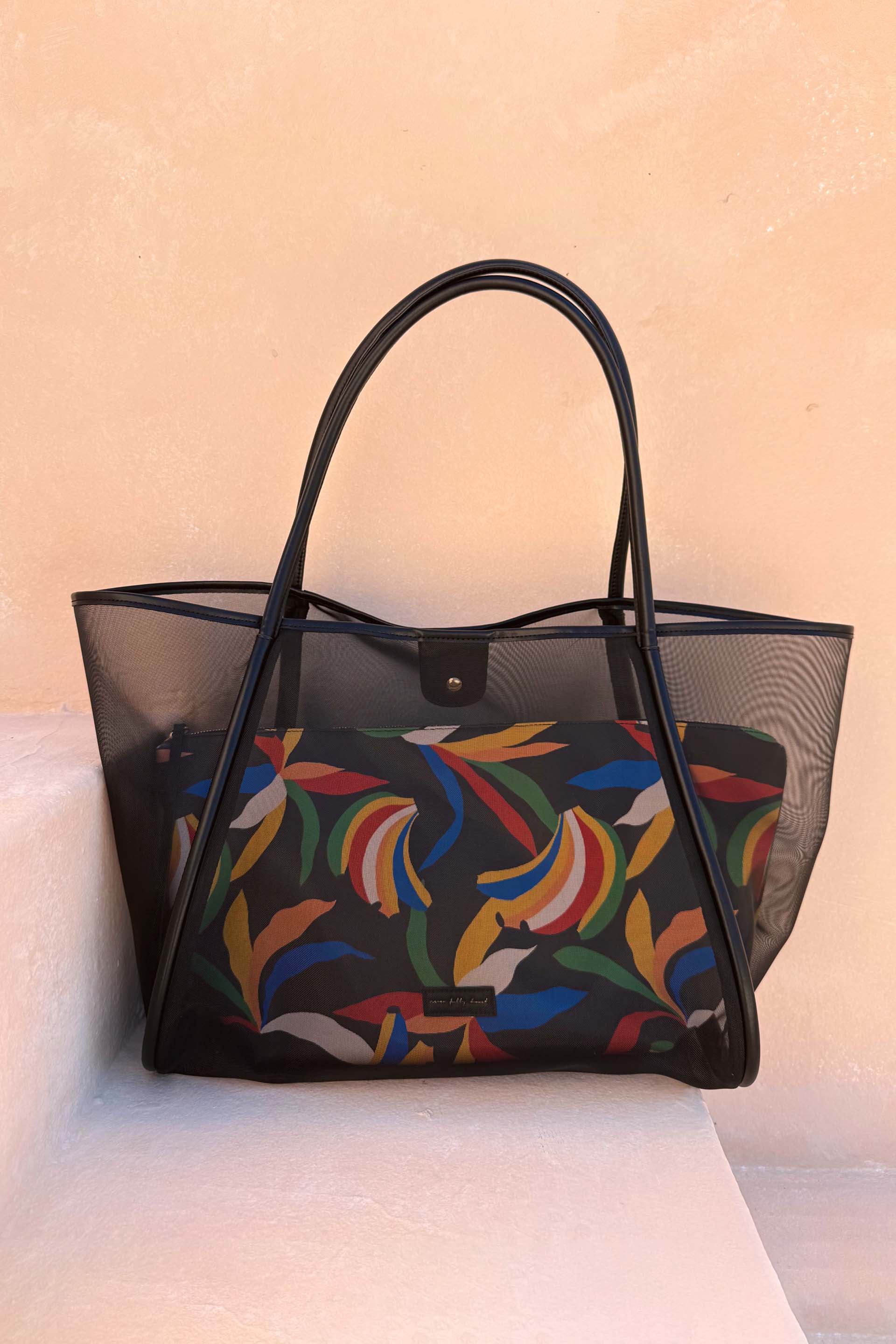 Black Mesh Tote Bag - Image 2