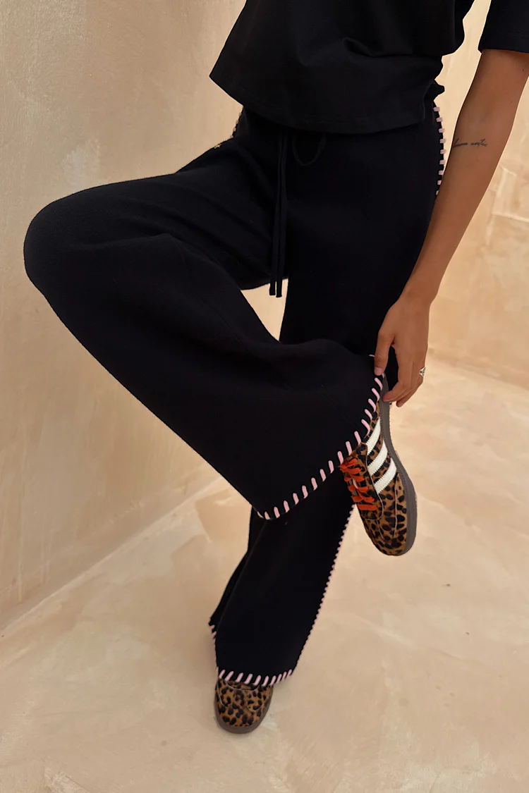 Black Night Garden Knit Jogger - Image 2