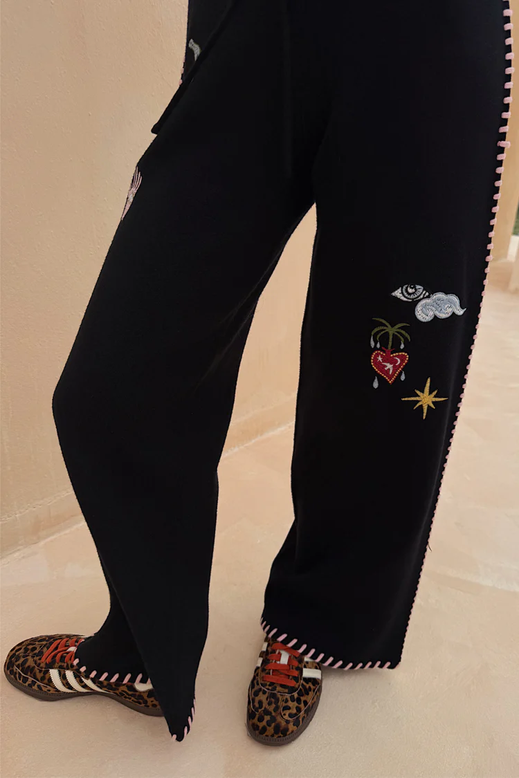 Black Night Garden Knit Jogger - Image 7