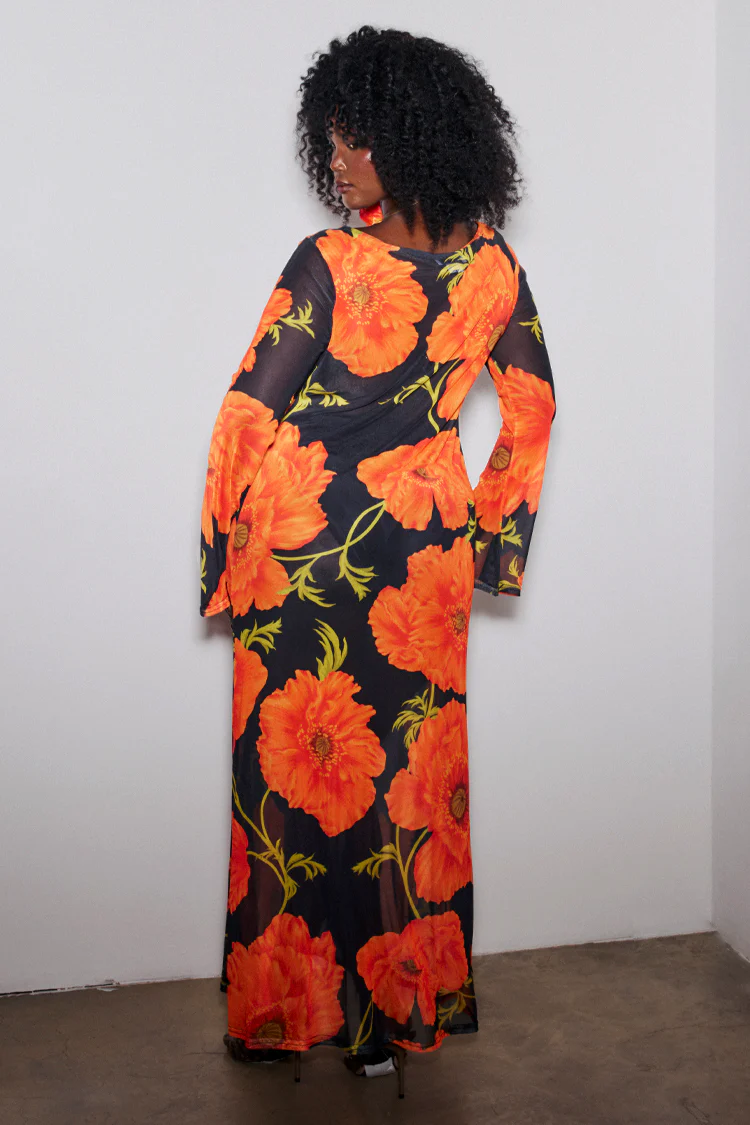 Black Poppy Aria Mesh Dress Petite - Image 10
