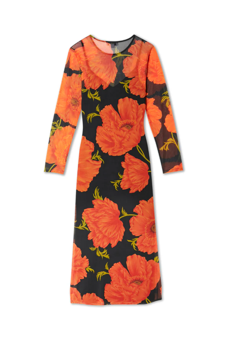 Black Poppy Aria Mesh Dress Petite - Image 14