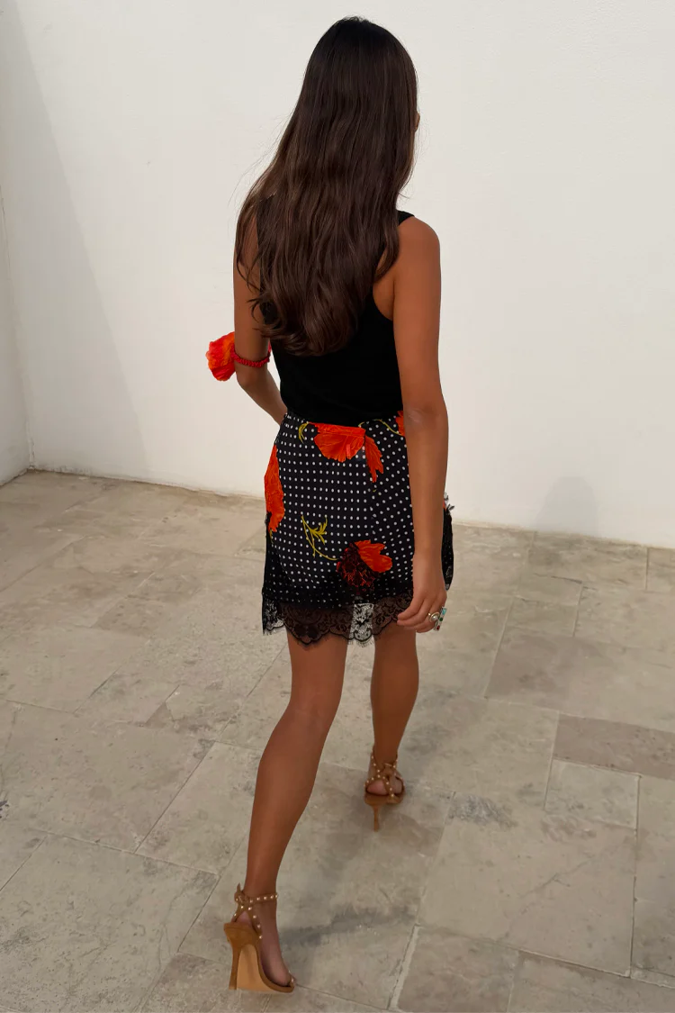Black Poppy Mini Maeva Skirt - Image 3