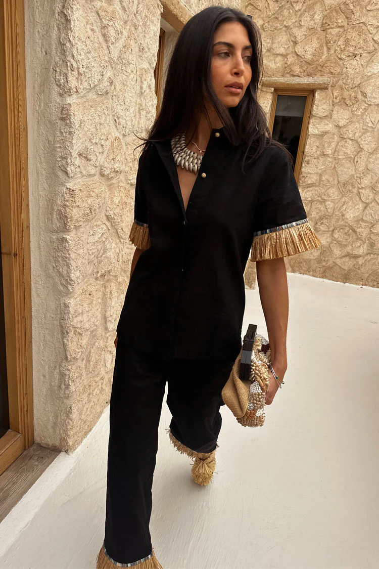 Black Raffia Shirt - Image 3