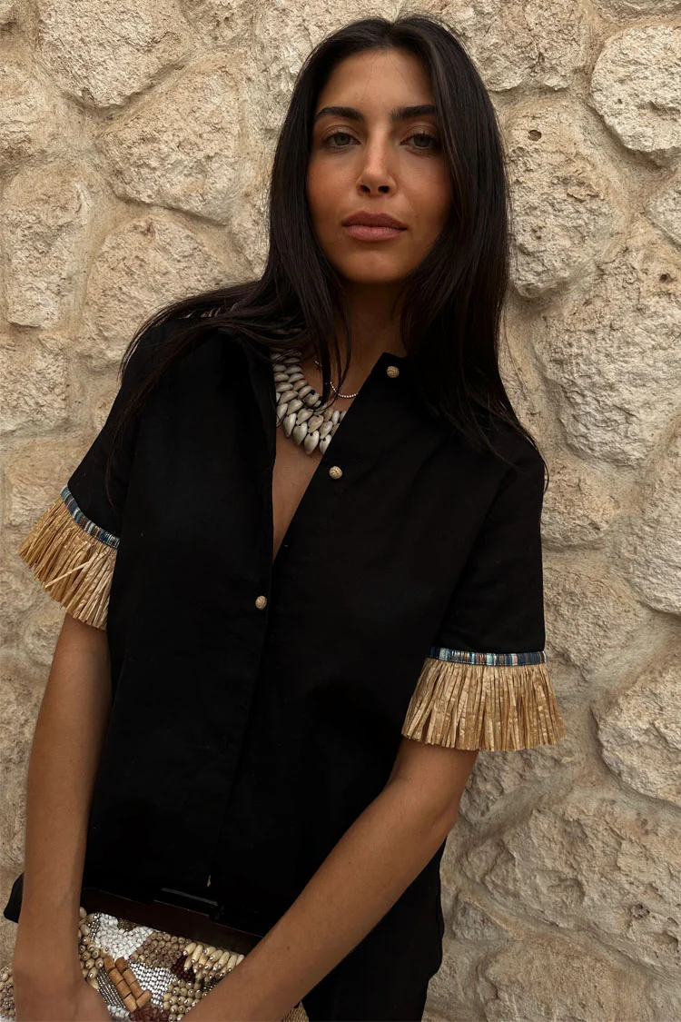 Black Raffia Shirt - Image 7