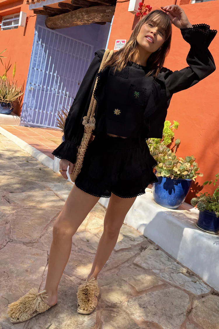 Black Ruffle Shorts - Image 6