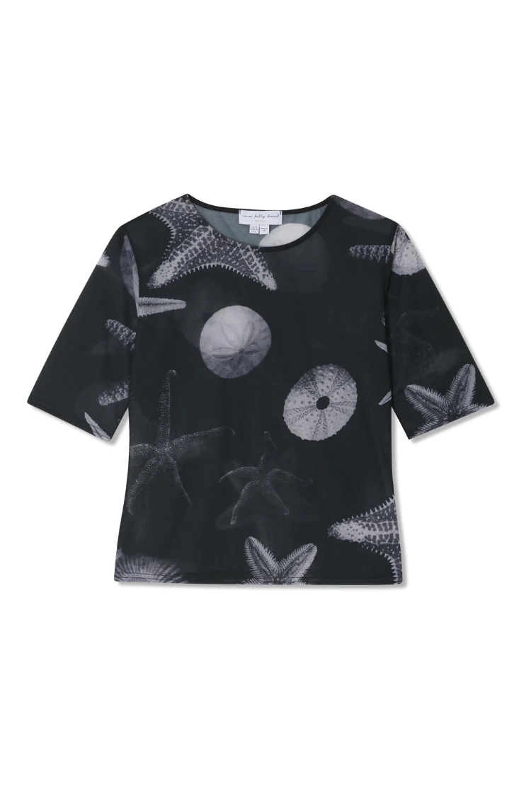 Black Seashell Mesh T Shirt - Image 9