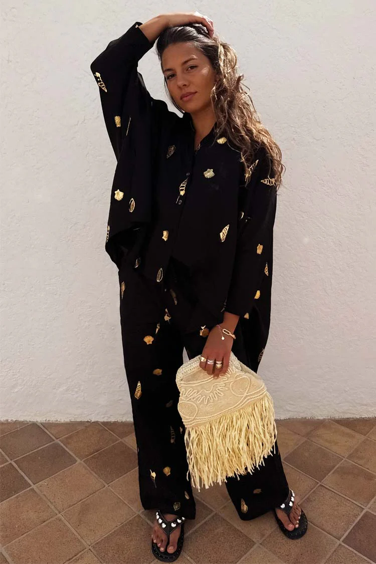 Black Shell Cape Shirt - Image 11
