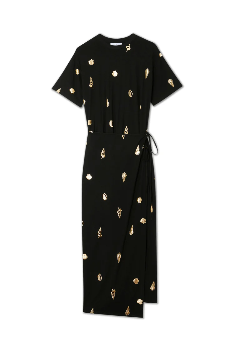 Black Shell Midi Leia Dress - Image 13