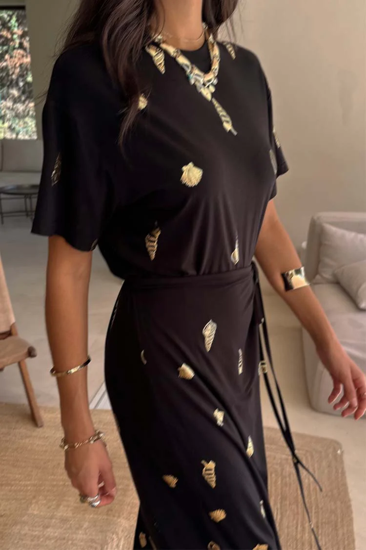 Black Shell Midi Leia Dress - Image 5