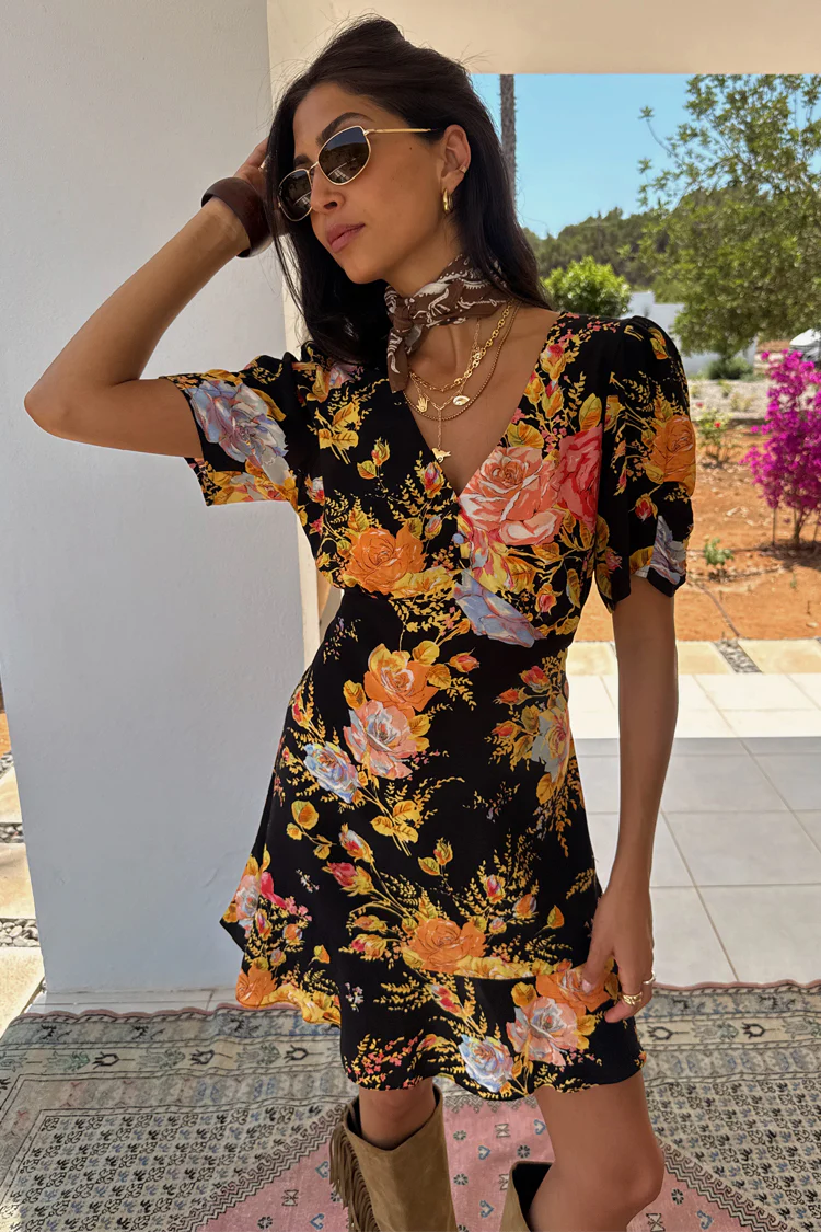 Black Sofia Mini Tea Dress - Image 3