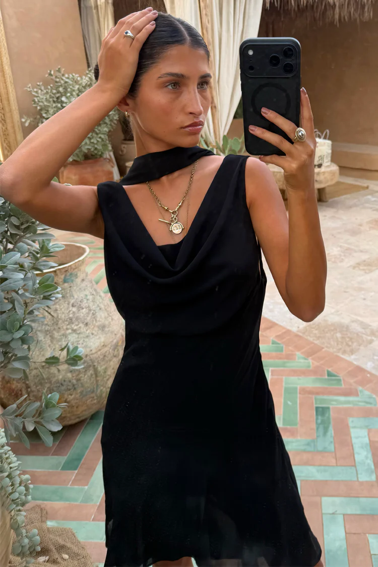 Black Sophie Mini Dress - Image 8