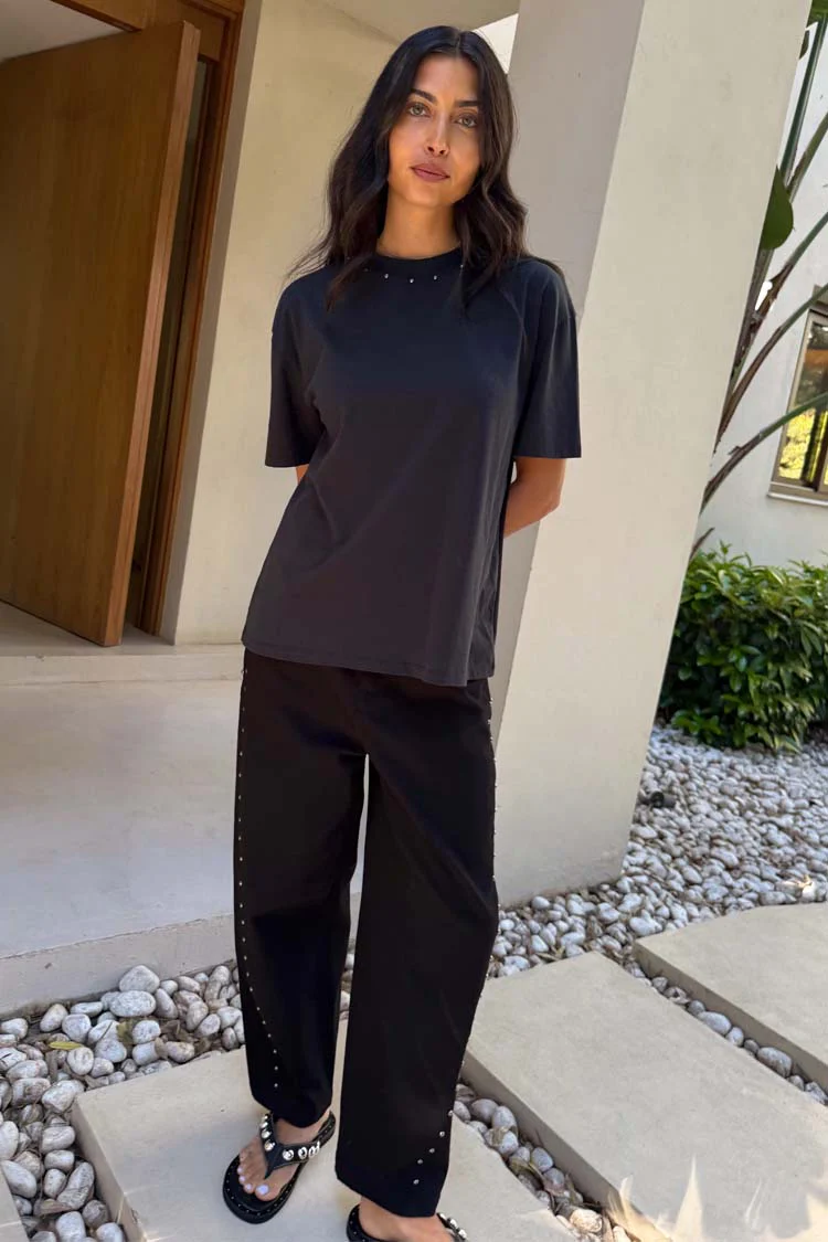 Black Studded T-Shirt - Image 4