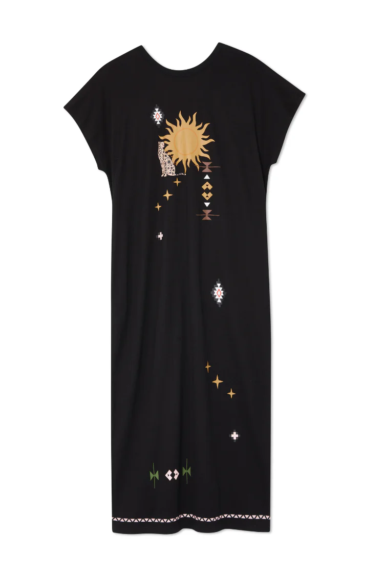 Black Sunshine Palm T-Shirt Dress - Image 14