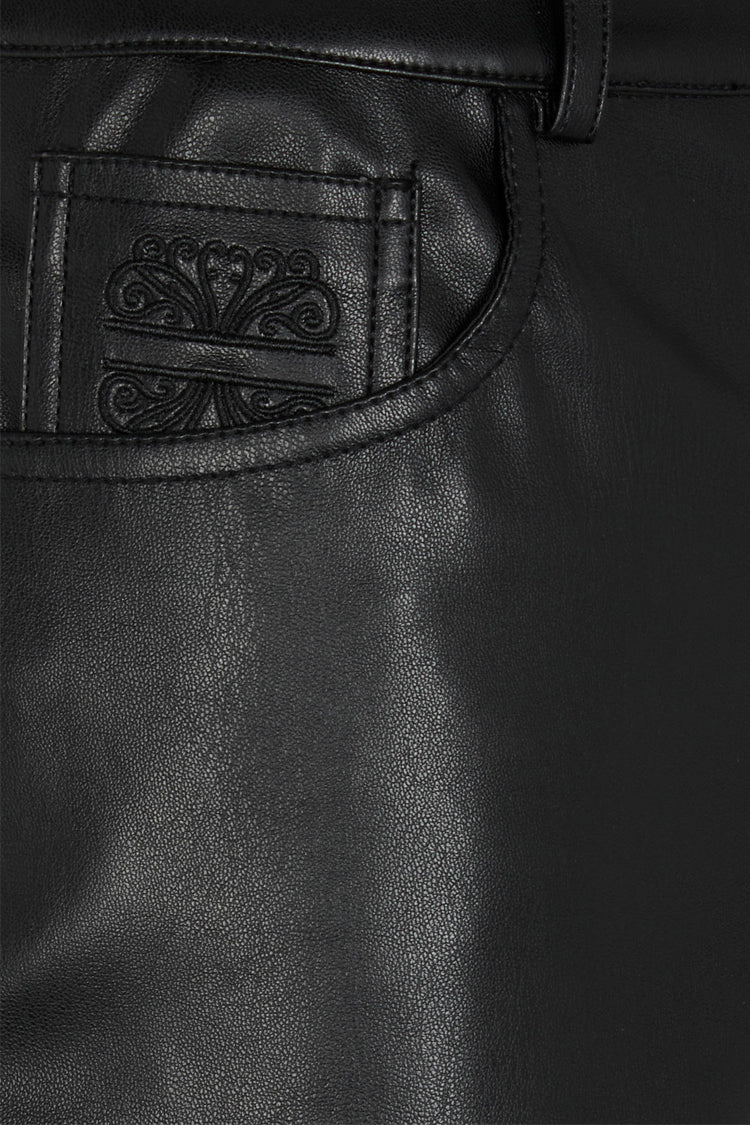 Black Vegan Leather Trouser - Image 14