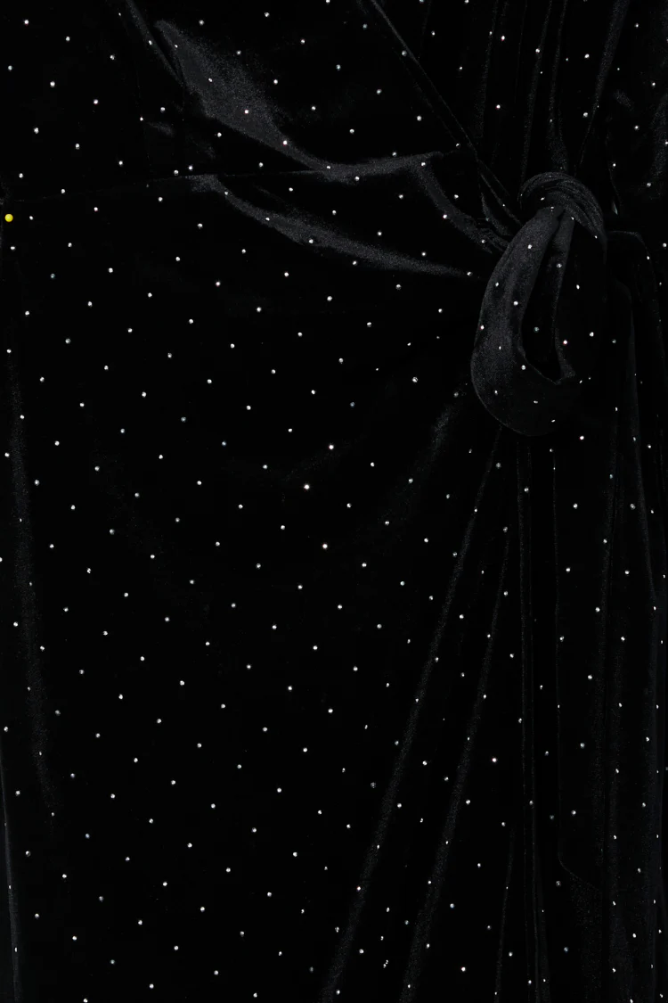 Black Velvet Midi Vienna Dress Petite - Image 10