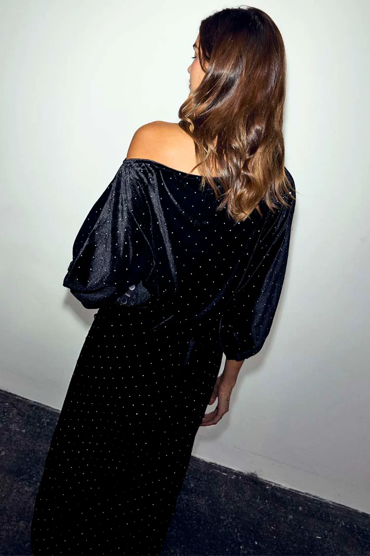 Black Velvet Tilly Dress - Image 5