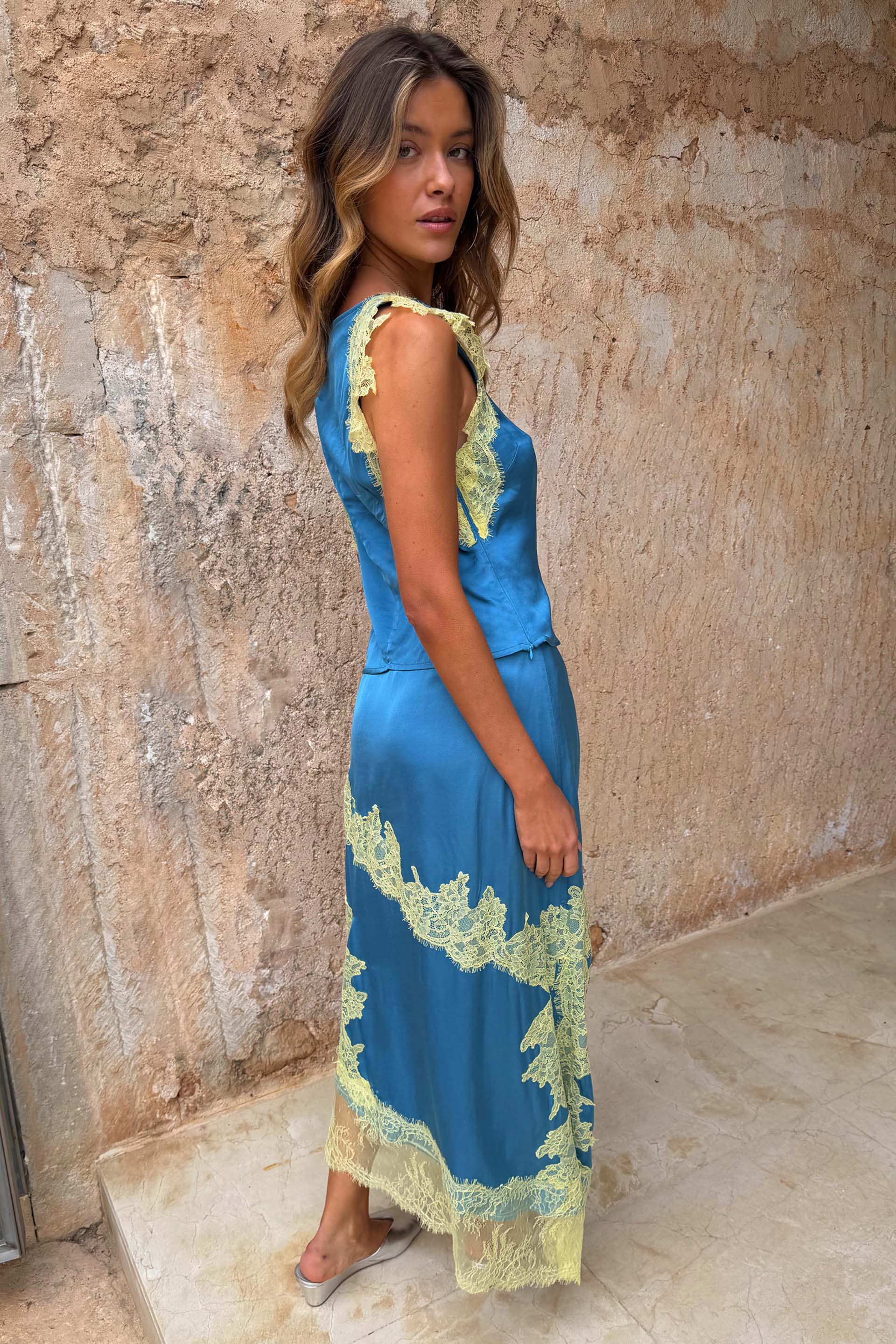 Blue and Lemon Millie Skirt - Image 3
