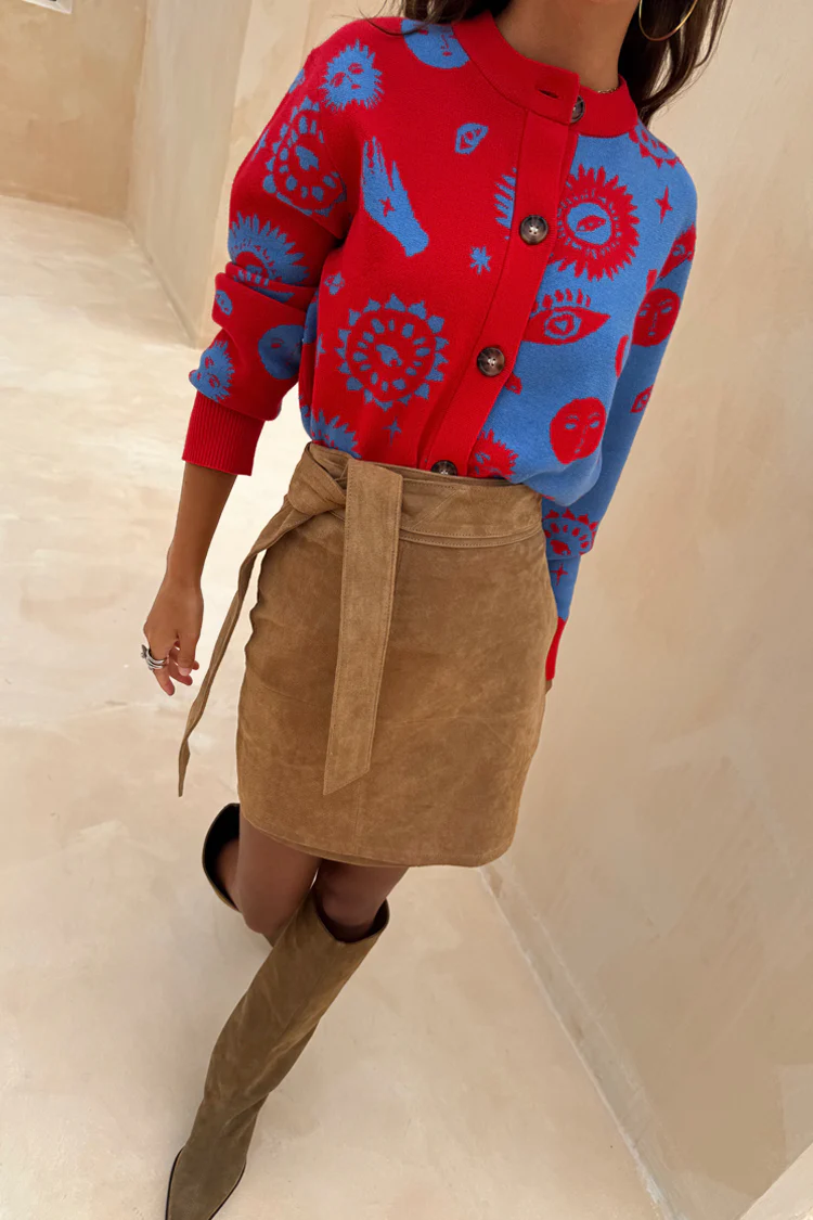 Blue and Red Holly Cardigan - Image 5