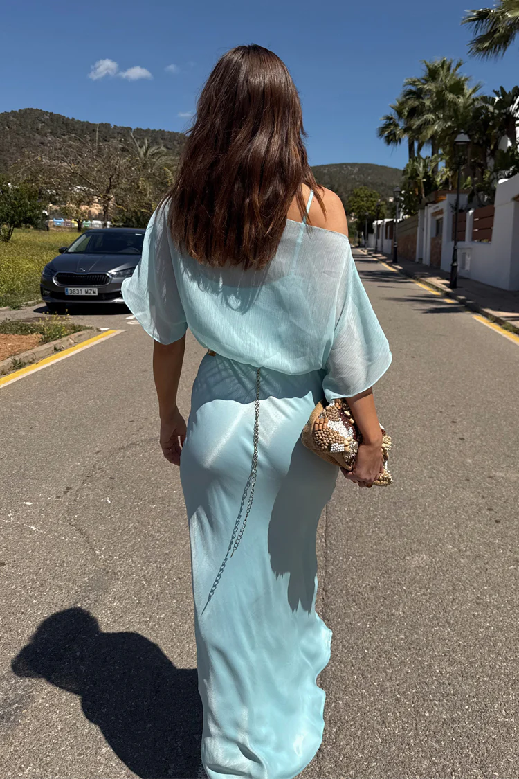 Blue Chiffon Tilly Dress - Image 7