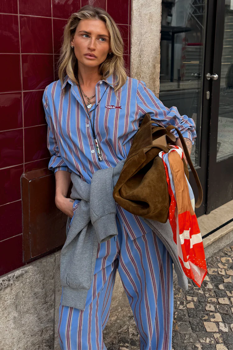 Blue Cotton Stripe Miley Shirt - Image 5