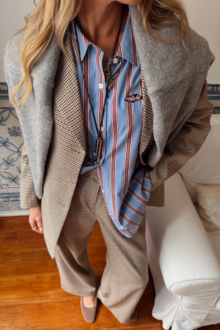 Blue Cotton Stripe Miley Shirt - Image 9