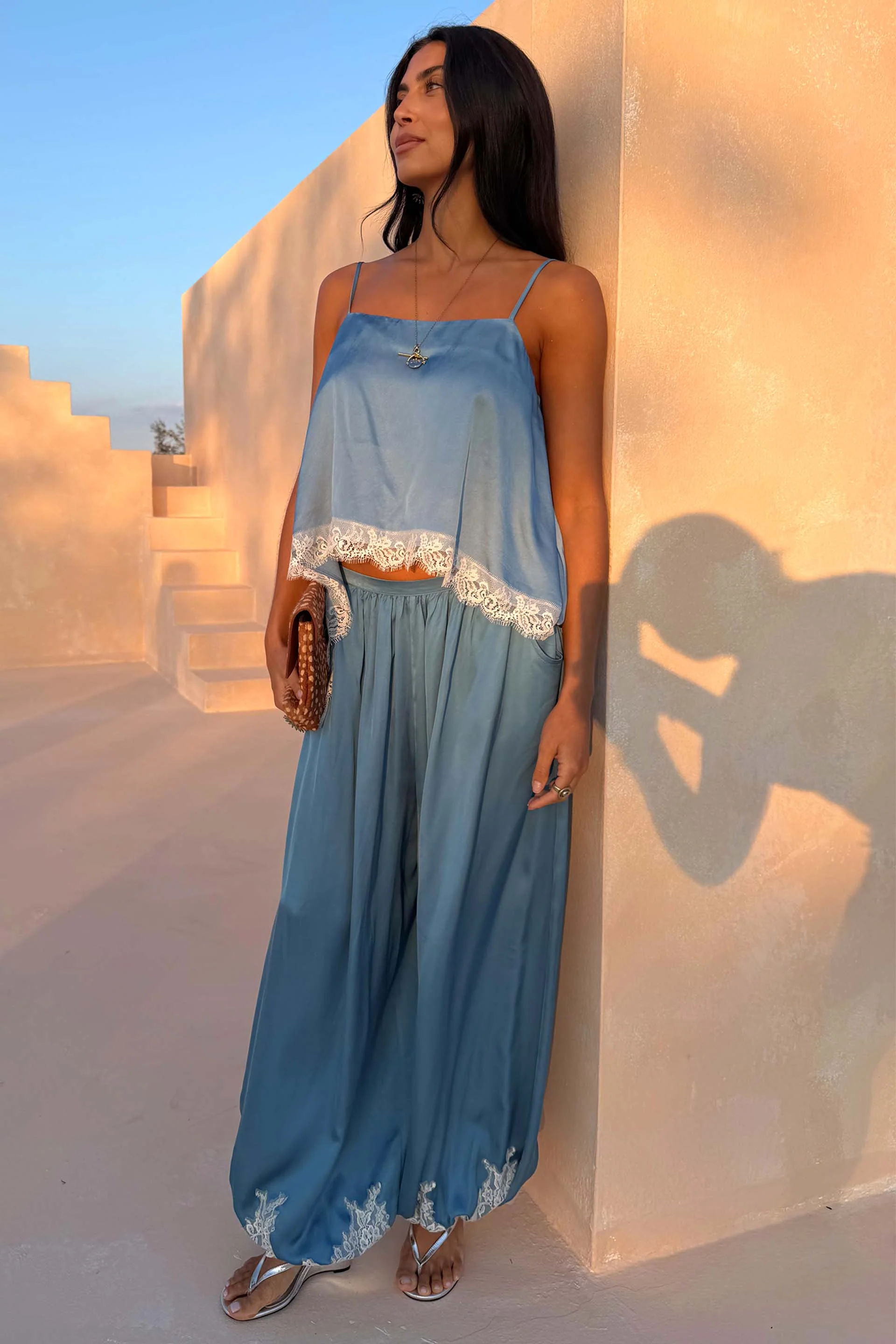 Blue Lace Balloon Trousers - Image 7