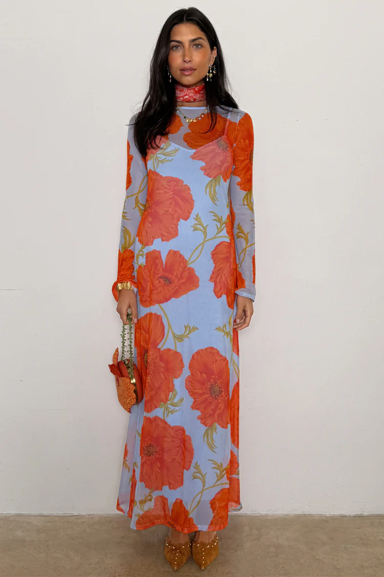 Blue Poppy Aria Mesh Dress - Image 5