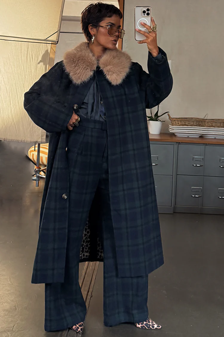 Blue Tartan Coat - Image 3
