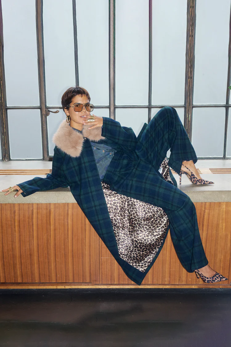 Blue Tartan Coat - Image 4
