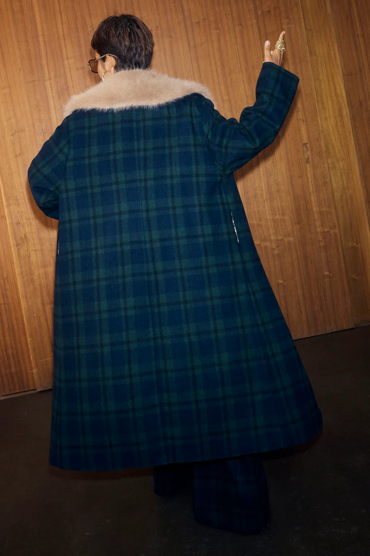 Blue Tartan Coat - Image 6