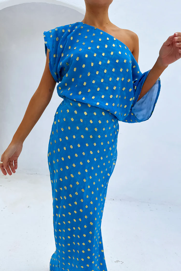 Blue Jacquard Tilly Dress Petite - Image 7