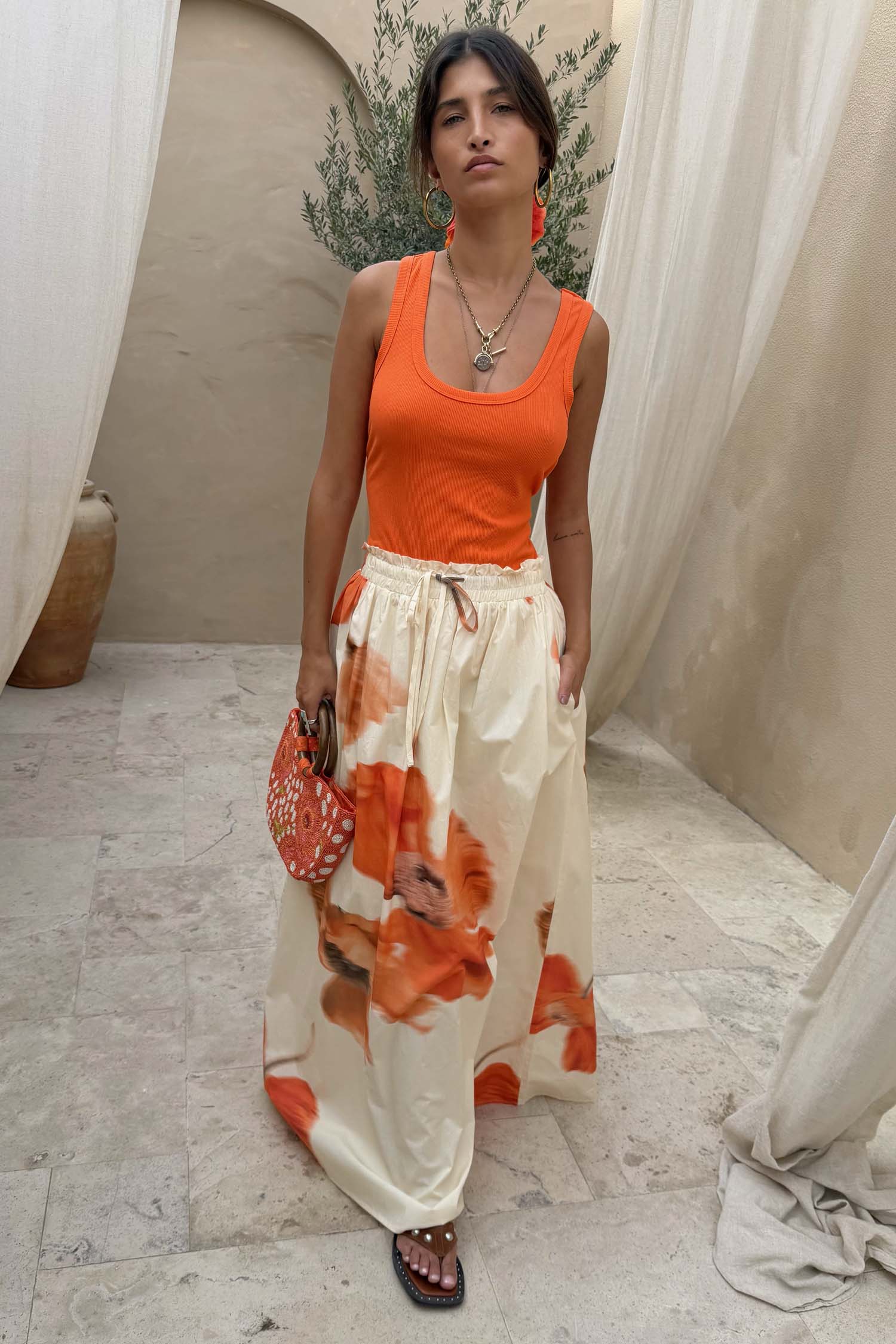 Blurred Floral Midi Skirt - Image 3
