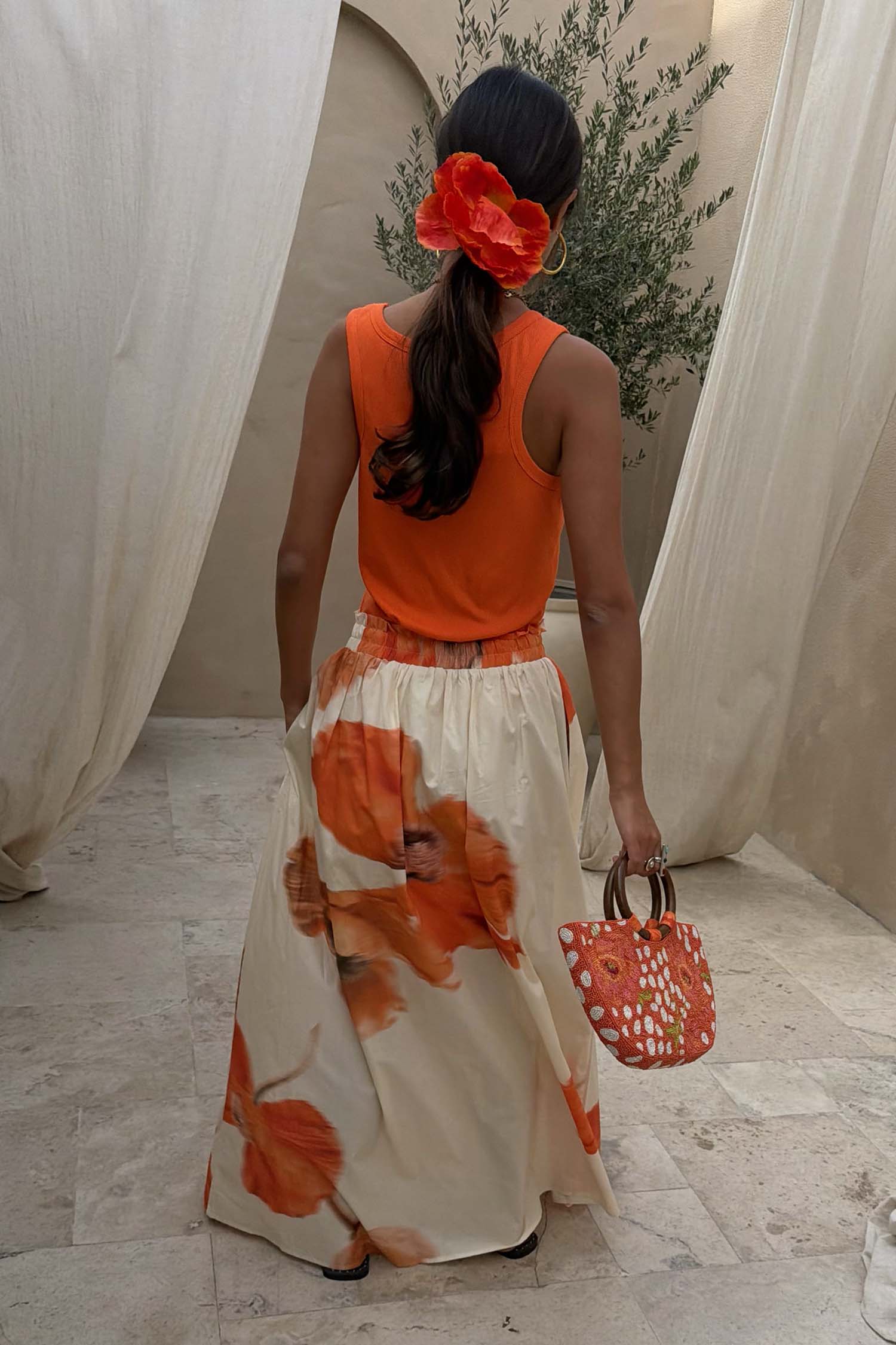Blurred Floral Midi Skirt - Image 6