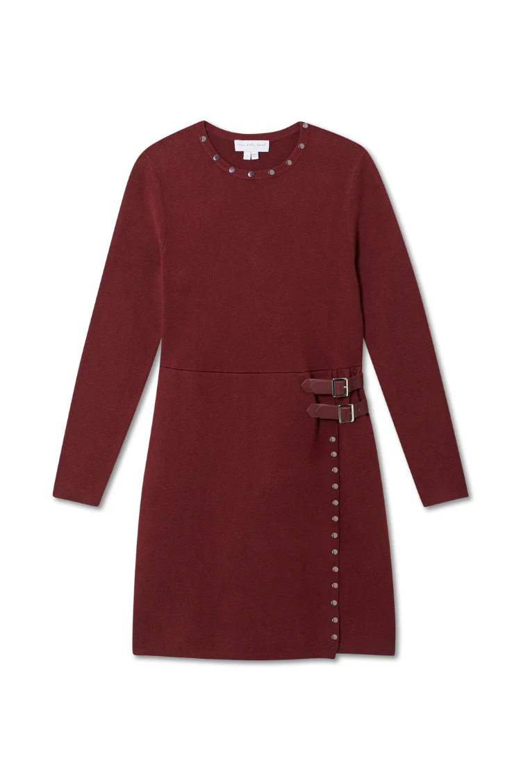 Burgundy Stud Sammie Mini Dress - Image 8